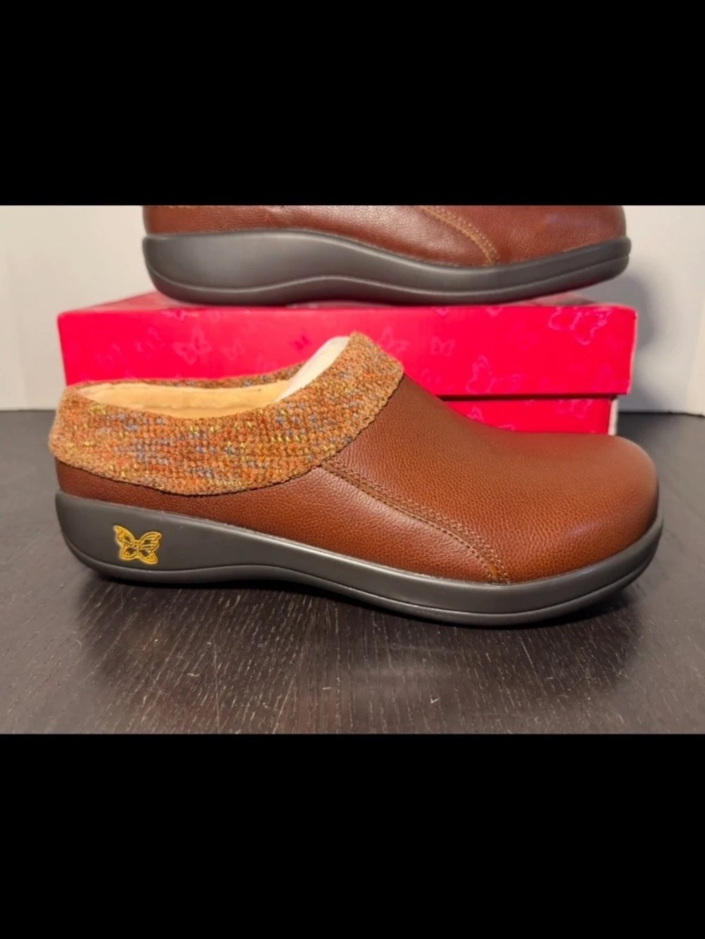 Alegria Kyah Leather Slip On Clogs Brown/Multicolor Womans EU 41/US 10.5-11